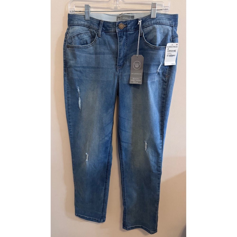 Wit & Wisdom AbSolution Distressed Girlfriend Jeans NWT Effortless Chic 10P